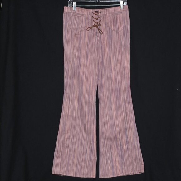 VIEW made in USA Women's Stripped Hippy Boho Pants - Pink Multi - Sz 4* - Picture 1 of 4